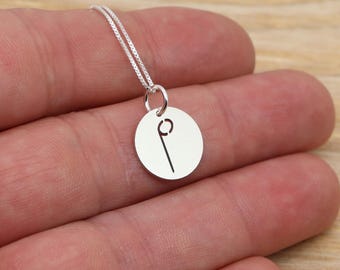 Personalized Sterling Silver Music Note Necklace, Half Note Pendant musician Gift