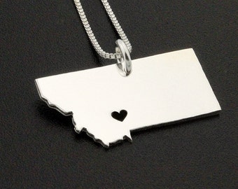 Engraved Sterling Silver Montana Necklace – Hometown Gift