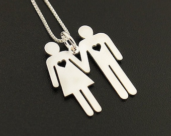 Couple necklace Family Necklace world cutest necklace , gift  parents gift idea F1