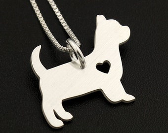 Yorkshire Terrier necklace sterling silver dog breeds pendant w/ Heart - Love Pet Jewelry Italian chain Women Best Cute Gift , Memorial Gift