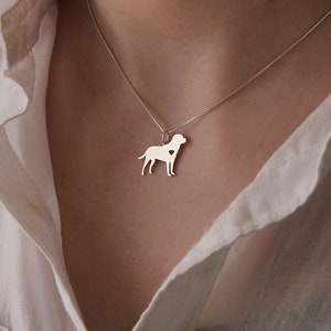 Labrador Retriever necklace sterling silver dog breeds pendant w/ Heart - Love Pet Jewelry Italian chain Women Best Cute Gift Personalized
