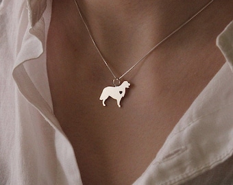 Golden Retriever necklace sterling silver dog breeds pendant w/ Heart - Love Pet Jewelry Italian chain Women Best Cute Gift Personalized