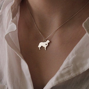 Golden Retriever necklace sterling silver dog breeds pendant w/ Heart Love Pet Jewelry Italian chain Women Best Cute Gift Personalized image 1