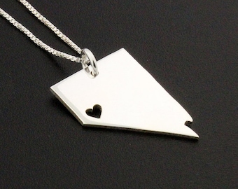 Engraveable Sterling Silver Nevada State Necklace – Hometown Jewelry