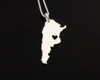 Sterling Silver Argentina Necklace – Personalized Country Jewelry, Long Distance Gift
