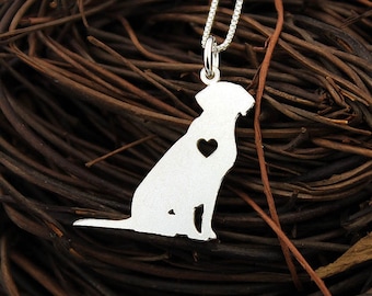 Labrador necklace Personalized Engraveable sterling silver Labrador Retriever pendant With Heart - Dog Breed Jewelry Best Cute Gift Pet Gift