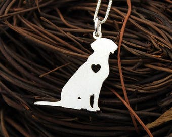 Labrador necklace Personalized Engraveable sterling silver Labrador Retriever pendant With Heart - Dog Breed Jewelry Best Cute Gift Pet Gift