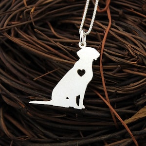 Labrador necklace Personalized Engraveable sterling silver Labrador Retriever pendant With Heart - Dog Breed Jewelry Best Cute Gift Pet Gift