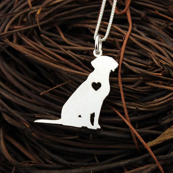 Labrador kette Personalisierte gravierbare Sterling Silber Labrador Retriever Anhänger mit Herz - Hunderasse Schmuck am besten niedlichen Geschenk Haustier Geschenk