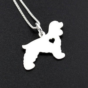 Cocker Spaniel necklace sterling silver dog breeds pendant w/ Heart - Love Pet Jewelry Italian chain Women Best Cute Gift Personalized