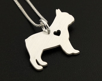 Sterling Silver French Bulldog Necklace - Engravable Pet Jewelry