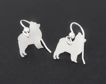 Pomeranian Earrings Sterling Silver Wire Hook Dog Breed Dangle earrings Dog Pet Jewelry for women Girls pet gift for owners 925 jewelry 925