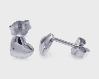 Sterling Silver 925  Heart Shape Stud Earrings small Post Earrings for Women Girls Gift