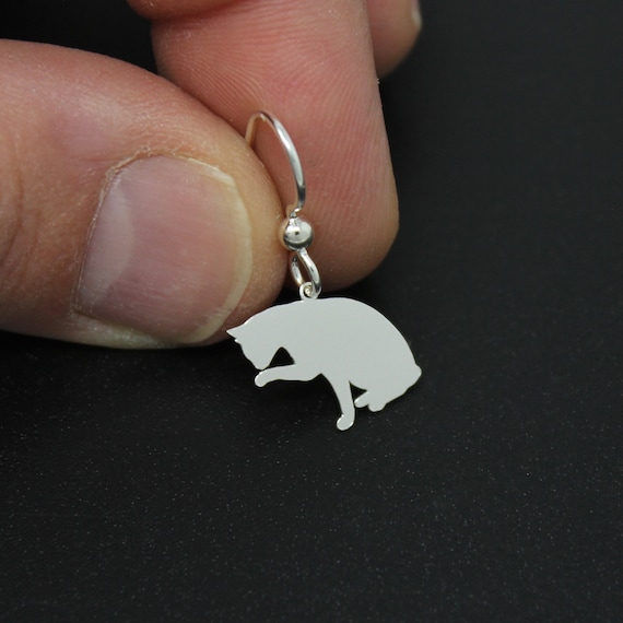 Orecchini Gatto Argento Sterling 925,idea Regalo - Foto 10