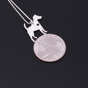 Smooth Fox Terrier necklace sterling silver dog breeds pendant w/ Heart Love Pet Jewelry Italian chain Women Best Cute Gift Personalized image 2