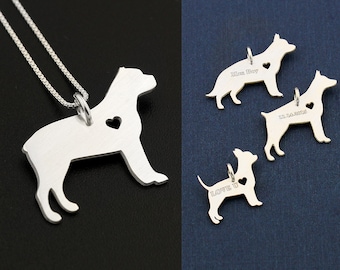 Cane Corso necklace sterling silver dog breeds pendant w/ Heart - Love Pet Jewelry Italian chain Women Best Cute Gift , Memorial Gift