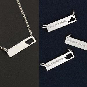 Montana Bar Halskette Bar Halskette personalisieren Halskette mit benutzerdefinierten Namen Gravur Bar Bestes Geschenk Geburtstagsgeschenk