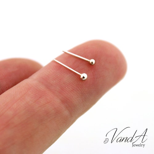 Sterling Silver Nose Ring Ball Design Itty Bitty Nose Stud Etsy