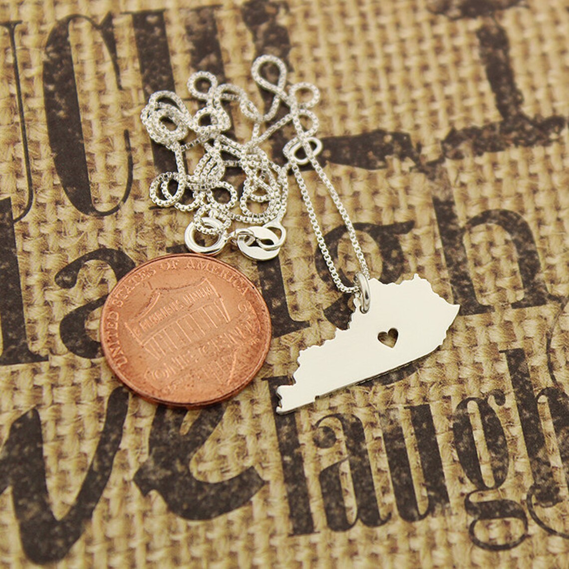Kentucky necklace Kentucky state necklace sterling silver Etsy