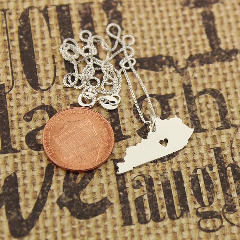 Kentucky necklace Kentucky state necklace sterling silver Etsy