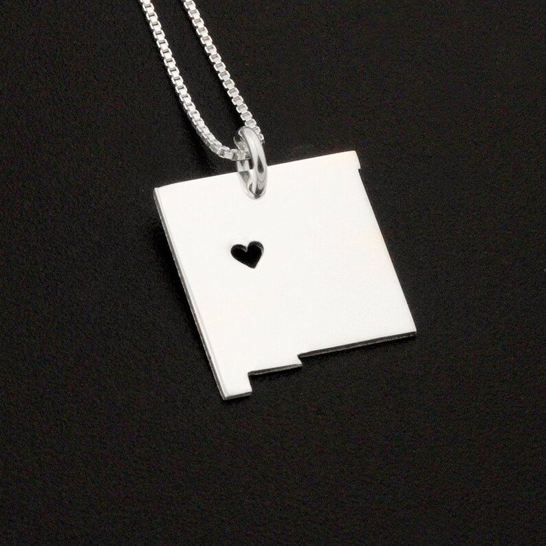 New Mexico Necklace Sterling Silver Personalized New Mexico Etsy Ireland