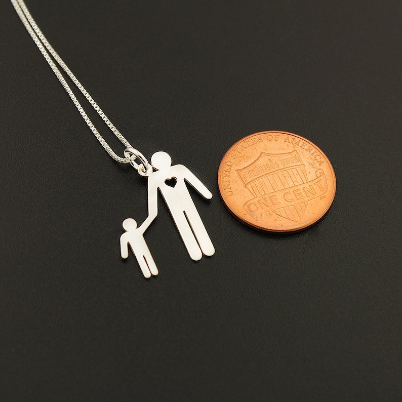 Father and son Family Necklace personalized pendant Choose your family member world cutest necklace gift parents gift idea F1
