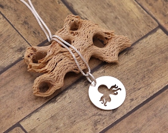 Sterling Silver Octopus Necklace, Round Sea Life Pendant, Minimal Ocean Jewelry Gift for Her