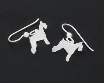 Schnauzer Earrings Sterling Silver Wire Hook Dog Breed Dangle earrings Dog Pet Jewelry for women Girls pet gift for owners 925 jewelry 925