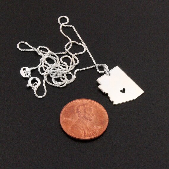Engravable Sterling Silver Arizona Necklace – Hometown State Pride