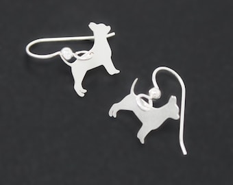 Chihuahua Earrings Sterling Silver Wire Hook Dog Breed Dangle earrings Dog Pet Jewelry for women Girls pet gift for owners 925 jewelry 925