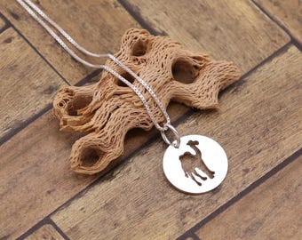 Sterling Silver Camel Necklace, Round Animal Pendant, Minimal Desert Jewelry Gift for Her
