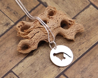 Sterling Silver Monkey Necklace, Round Animal Pendant, Gift for Wildlife Lovers