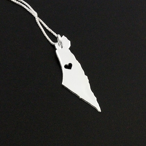 Collier Israël personnalisé en argent sterling Collier israélien livré avec une chaîne en argent sterling - cadeau pour elle