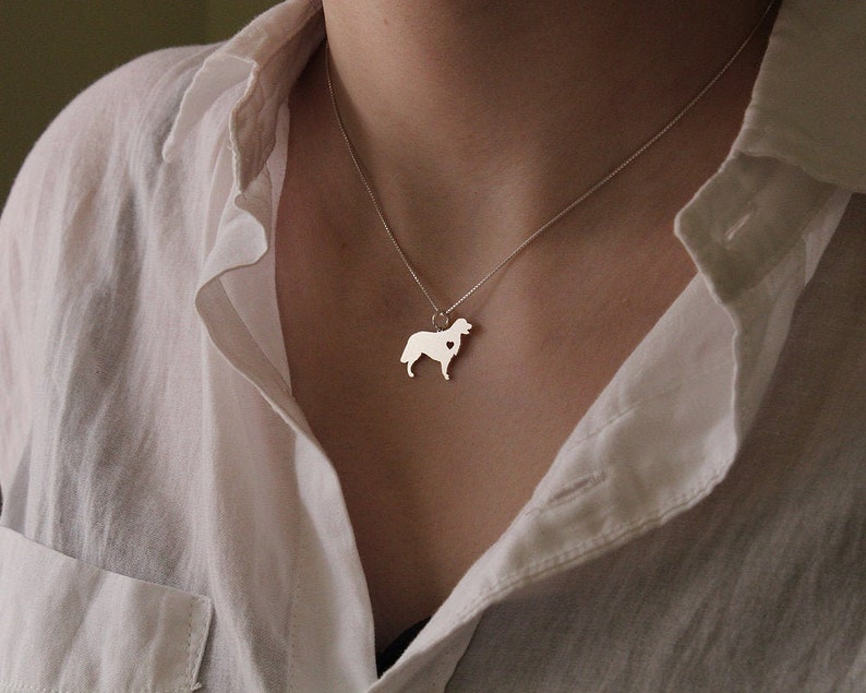 Golden Retriever necklace sterling silver dog breeds pendant w/ Heart - Love Pet Jewelry Italian chain Women Best Cute Gift Personalized 