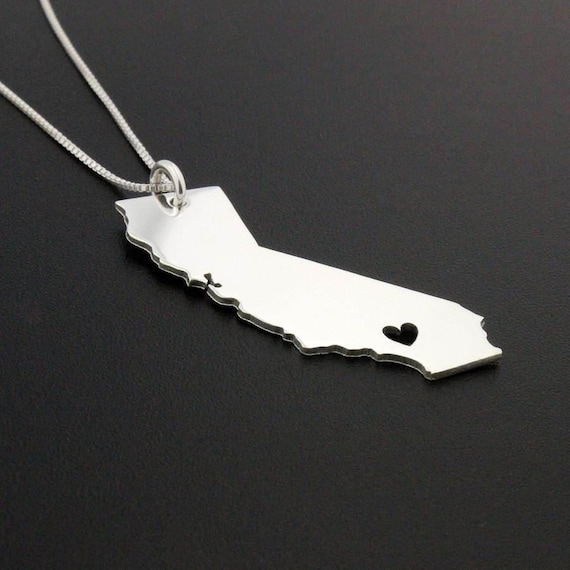 Silver California Heart Necklace Silver California Heart Necklace