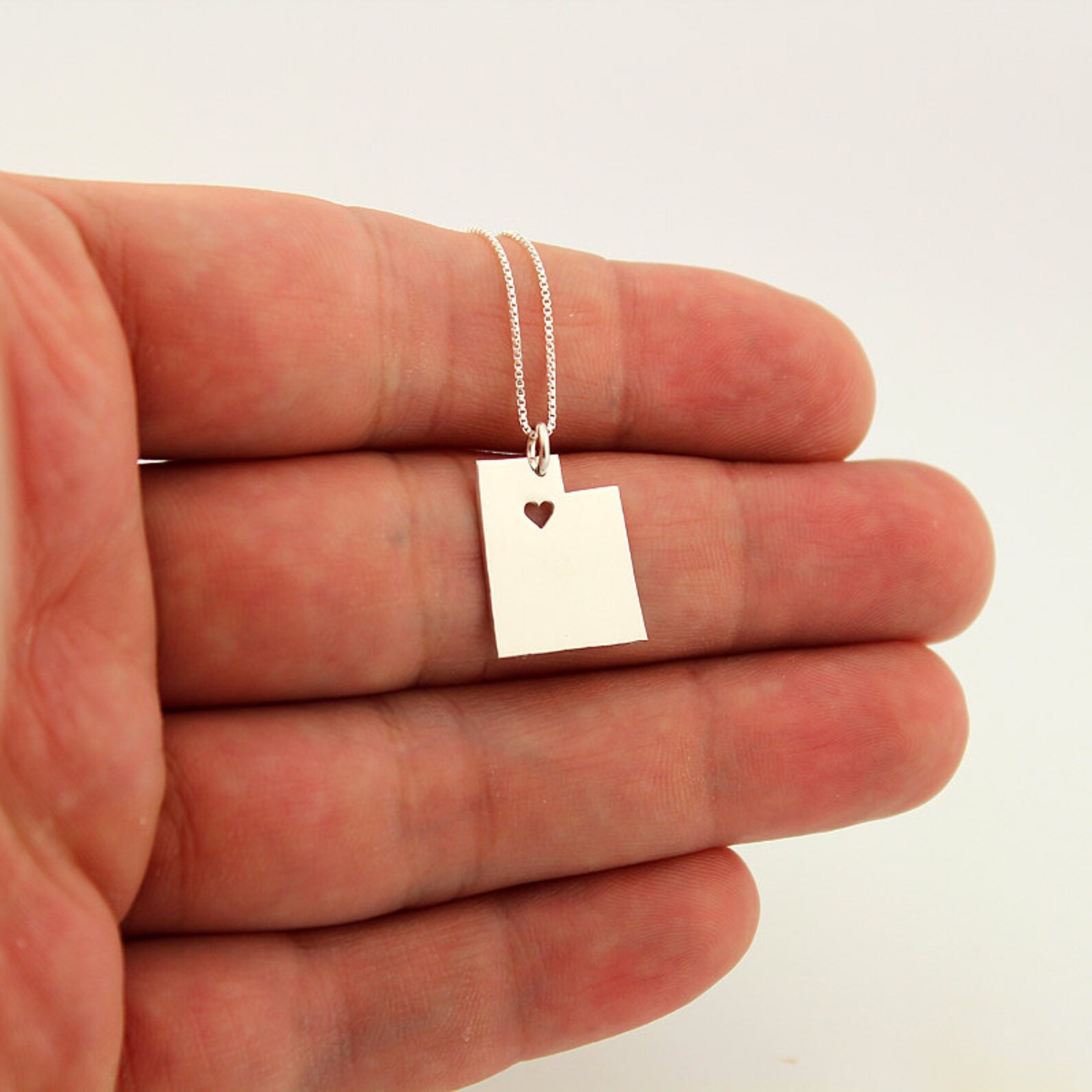 Utah Necklace Personalized Sterling Silver Utah State Necklace Etsy