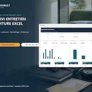 Control de mantenimiento del coche en Excel: combustible, gastos, kilometraje y avisos | AutoVault