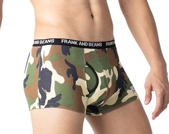Herren-Boxershorts aus Baumwolle – Camouflage | Unsichtbare, glatte Unterwäsche