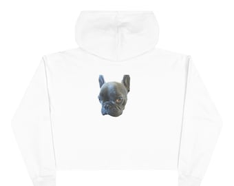 Hoodie met Franse bulldog-gezicht | Minimalistisch huisdierportret, zachte katoenmix