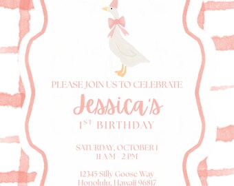 One Silly Goose Invitation Canva Template
