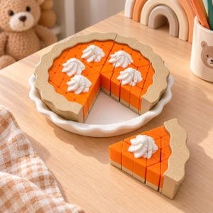 Pumpkin Pie Play Food Set, Montessori Kitchen Toy, Autumn Sensory Play