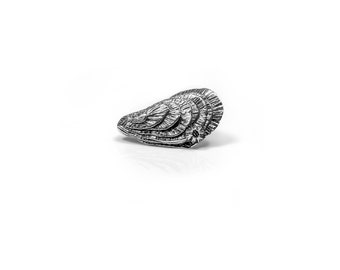 Sterling Silver Oyster with Barnacle Lapel Pin
