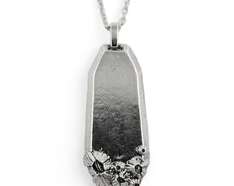 Deep Seas, barnacle plaque necklace, handmade in Silver