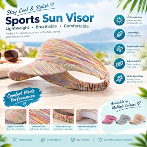 Ladies' Women's Sun Visor Elastic Sports Hat Tennis Golf Headband Cap