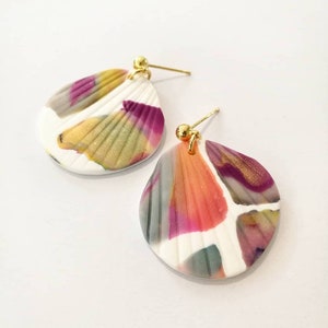 Boucles d'oreilles SHELL FLORAL(violet/jaune)