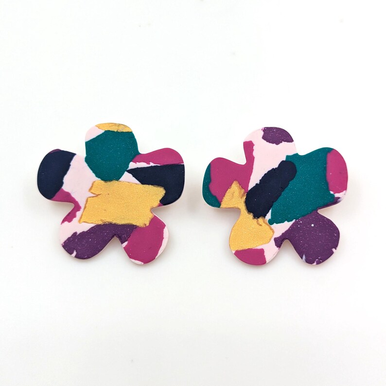 Boucles d'oreilles FLOWER POWER tons violets image 4