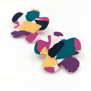 Boucles d'oreilles FLOWER POWER tons violets image 5