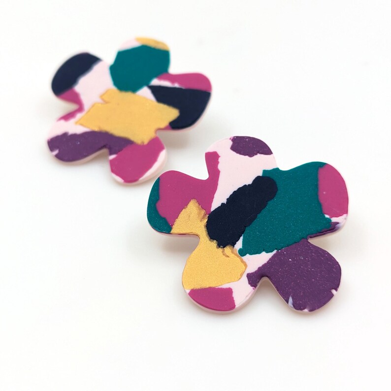 Boucles d'oreilles FLOWER POWER tons violets image 5