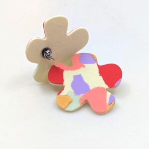 Boucles d'oreilles FLOWER POWER rouge image 3