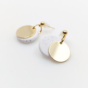 Boucles d'oreille PASTILLE Blanc marbre